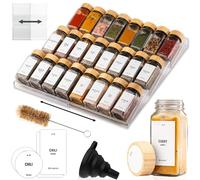 Deco haus® Range epices cuisine tiroir avec Pots Lot de 24 avec Étiquettes - Rangement épices tiroir - Organisateur epice Grande Capacité Extensible