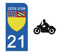 DECO-IDEES 1 Sticker pour Plaque d'immatriculation Moto, 21 Cote d'or - Stickers Garanti 5 Ans