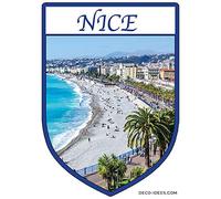 DECO-IDEES Sticker, Blason de Nice Baie des Anges - Dimensions: 6,2 cm x 8,6 cm - Prédécoupé, Retrait aisé du Support de Protection