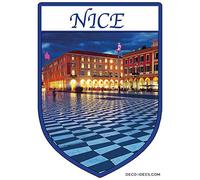 DECO-IDEES Sticker, Blason de Nice Cote d'azur - Dimensions: 6,2 cm x 8,6 cm - Prédécoupé, Retrait aisé du Support de Protection