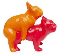 KARE Design Deco Figurine Love Dogs Duo Pop Rose, Orange, Rose, Dolomite, Statue d'animal Moderne, Cadeau, Accessoires décoratifs pour la Maison, décoration de Chambre, décoration d'intérieur pour