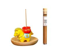 Deco Maison Diffuseur d'arômes Zen pour Salon, en résine de Bois d', Petit Porte-encens décoratif en Forme de Cheval + Plateau + bâtonnet d'encens (A, 8cm)