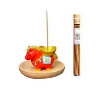 Deco Maison Diffuseur d'arômes Zen pour Salon, en résine de Bois d', Petit Porte-encens décoratif en Forme de Cheval + Plateau + bâtonnet d'encens (B, 8cm)