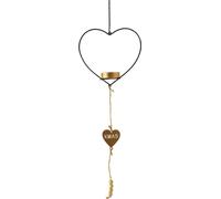 Déco Métal Coeur Suspendu Ouvert Noir avec Bougie à chauffe-plat - 72 cm pour votre maison