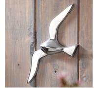 Deco Mouette oiseau argent poli aluminium métal design moderne vivant Maritim animaux