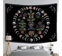 Deco Mural Decoration Chambre Femme Decoration Mural Tapisserie Murale Suspendue De Phases De Lune Pour La Maison, Fleurs Célestes, Ciel Étoilé, Bohème, Sorcellerie, Hippie, Décor De Chambre Indien