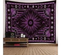 Deco Mural Decoration Chambre Femme Decoration Mural Tenture Murale À Fleurs Noir Et Blanc, Tapisserie Hippie Colorée, Étoile Du Soleil, Lune, Mystique, Décoration Murale Blanc