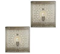 Déco Murale 2 Pièces Wandleuchte Métallique Marrakesch 27 cm E27 Boho Argent
