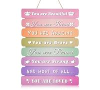 Déco Murale à Suspendre, Panneau de Motivation en Bois, Plaque d'texte Inspiration Panneau Décoration Murale pour Chambre des enfants Bébé Pépinière