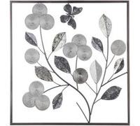 Déco murale arbre fleurs papillon Atmosphera Argent clair et foncé, Argent clair et foncé G