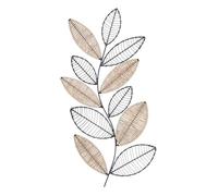 Déco murale ""Aurore"" en métal & rotin 56x29cm noir - Atmosphera createur d'interieur