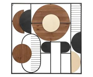 Déco Murale Cerles & Demi-Cercles en métal et Bois 70 x 70 cm - Atmosphera