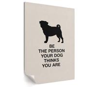 Déco murale élégante 21x29,7 cm La motivation et le chien