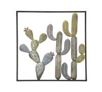 Déco murale en métal multicolore avec cactus 50x1,3x50 cm
