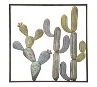 Déco Murale Encadrée en Métal "Cactus" 50cm Multicolore