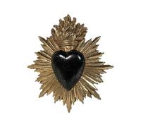 Déco murale ex-voto coeur 15x17cm Noir
