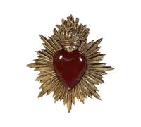 Déco murale ex-voto coeur 15x17cm Rouge