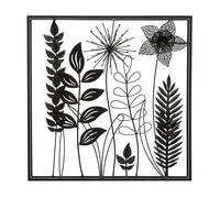 Déco murale ""Feuilles"" métal 40x40cm - Atmosphera Créateur d'intérieur