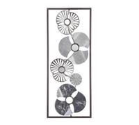 Déco murale ""Fleur"" métal argent 25x61cm - Atmosphera createur d'interieur