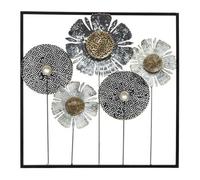 Atmosphera Décoration murale fleur en métal Fiore - 50 x 50 cm