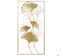 Déco murale ""Ginko"" métal doré 50x100cm - Atmosphera createur d'interieur - Doré