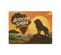 Déco Murale Métal African Simba Logo 30x40cm | Créez un mur plus vivant dans le salon avec des plaques en métal décoratives comme détail décoratif.