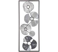 Atmosphera – Déco murale Fleur – métal argent 25 x 61 cm