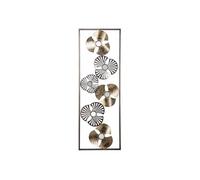 Déco murale métal fleurs doré et noir Atmosphera