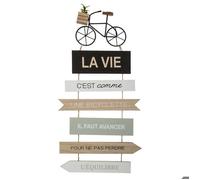 Atmosphera – Décoration murale « Citation Vélo » – 56 cm – Multicolore