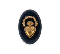 Déco Murale Velours ex-voto Noir et doré 19x29cm