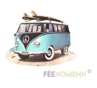 Déco Murale Vintage en Métal - Combi Van Surf Plage Sable (50x37cm) OBJET DE DECORATION MURALE