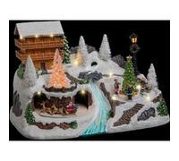 Déco Noël chalet à la montagne piles lumineux animé 5 G