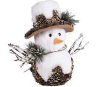 Déco Noël - PTIT CLOWN - Bonhomme de neige - 26 cm - Peluche - Intérieur