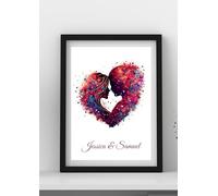 DECO Perso Poster personnalisé pour couple - Poster prénoms personnalisableS - Décoration - Idée cadeau - Amour - Noël - Saint Valentin