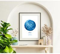 DECO Perso Poster personnalisé Zodiaque - Signe du zodiaque, noms et date personnalisable - Format A3 30 X 42 cm - Fabrication française