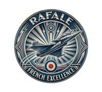 Deco Rafale - Plaque en métal - Motif avion de combat omnirole - Style militaire français - Décoration murale pour café, cave, bar, bureau, maison, jardin - 20,3 x 20,3 cm