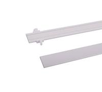 deco-raum Chariot de panneau blanc 45 cm en aluminium avec bande Velcro peut être raccourci pour rails de rideaux universel avec patins et lestage plat 20 x 3 mm