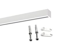 Deco-Raum Rail à rideau sur mesure en aluminium - Carré plat - Fixation au plafond - Avec verrou de serrage - Blanc - 600 cm - Carré divisé