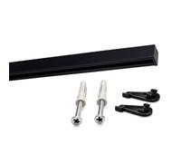 Deco-Raum Rail de rideau sur mesure en aluminium avec glissière intérieure rectangulaire et plate, fixation au plafond, tringle pour panneau japonais, rail intérieur pour rideaux avec barre de tension
