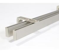 Deco-Raum Tringle à rideaux sur mesure à 2 voies avec fixation murale, rail intérieur, style loft carré, pour rideaux, tige en acier inoxydable aspect 180 cm