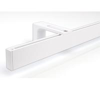 Deco-Raum Tringle à rideaux sur mesure avec rail intérieur carré, fixation murale, support mural au centre, tringle pour rideaux à rouleau, rail intérieur pour rideaux blancs de 170 cm