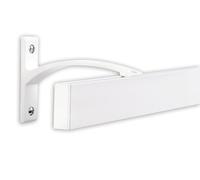 Deco-Raum Tringle à rideaux sur mesure Rail intérieur Curve Carré Fixation murale Support mural au centre Barre 11,3 cm Tringle pour rideaux Rail intérieur pour rideaux Blanc 160 cm