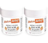 Déco Relief - Arôme Naturel de Pistache 40 g - Arôme en Poudre - Pour Gâteaux, Pâtisseries (Lot de 2)