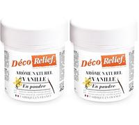 Déco Relief - Arôme Naturel de Vanille 40 g - Arôme en Poudre - Pour Gâteaux, Pâtisseries (Lot de 2)