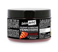 Déco Relief - Colorant Viennoiserie Rouge 50 g - Colorant Alimentaire en Poudre - Croissant - Ingrédient Pâtisserie Professionnel - INTV01
