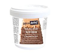 Déco Relief - Glaçage Rocher Chocolat au Lait 1 kg - Avec Éclats d'Amandes & Noisettes Caramélisées - Bûches, Gâteaux, Entremets - DR50011