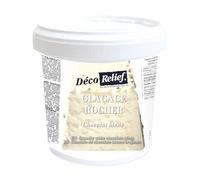 Déco Relief - Glaçage Rocher Chocolat Blanc 1 kg - Avec Éclats Amandes & Noisettes Caramélisées - Bûches, Gâteaux, Entremets - DR50012