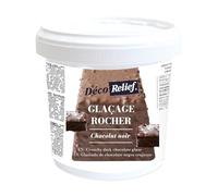 Déco Relief - Glaçage Rocher Chocolat Noir 1 kg - Avec Éclats Amandes & Noisettes Caramélisées - Bûches, Gâteaux, Entremets - DR50010
