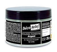 Déco Relief - Poudre Pigmentée Argent 25 g - Colorant Alimentaire - CH166.