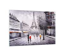 Deco Salon Architecture paris eiffle france Moderne Impression sur Verre 120x80cm Image Tableau en Verre Decoration Murale Chambre Horizontal Art Grand XXL Tableaux Decoratifs Muraux GAA120x80-2961